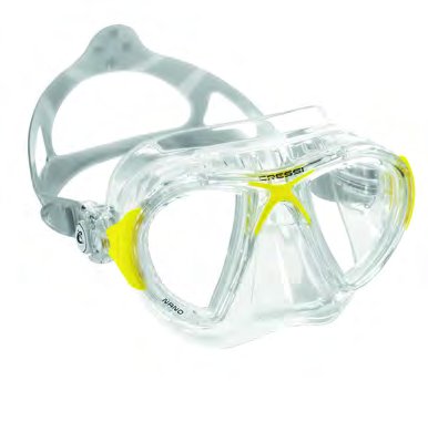 Máscara Cressi Nano Crystal transparente y amarilla